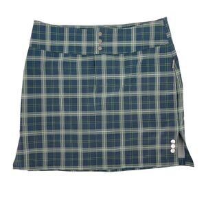 Jofit Blue White Green Plaid Golf Skirt Size 4 Size Pockets Back Pockets Summer